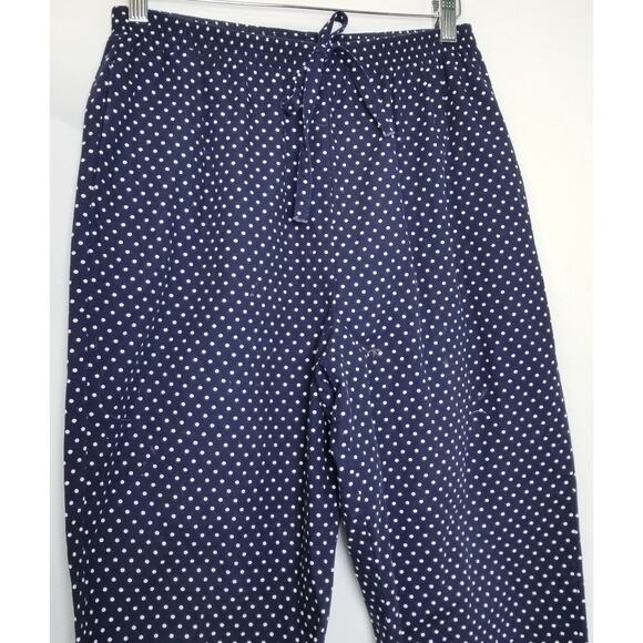 G.W. Division of Graff Women's Navy & White Polka Dot Capris Elastic Waist Sz 10 - Picture 2 of 8